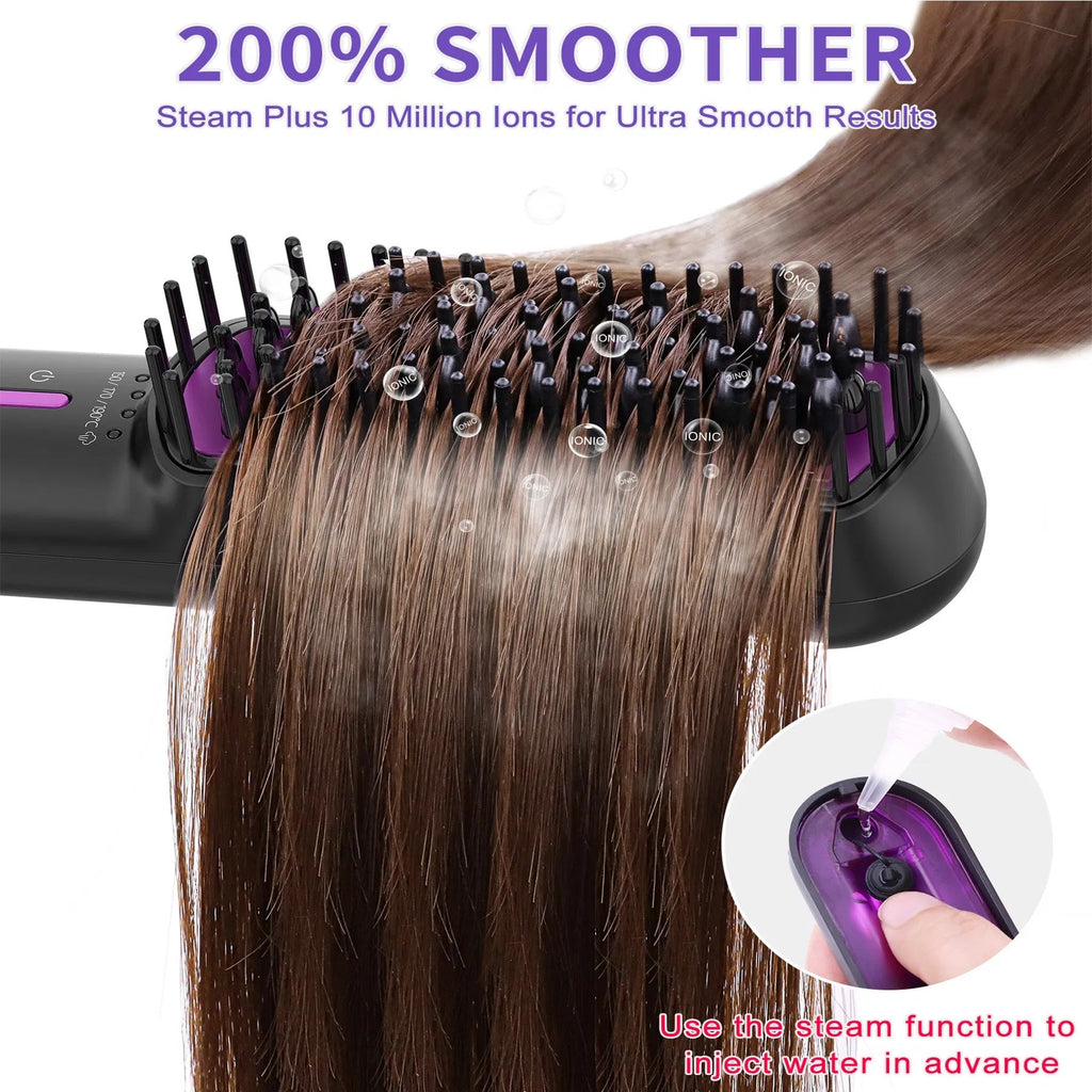 SteamSilk Pro™ Steam Hair Straightening Brush