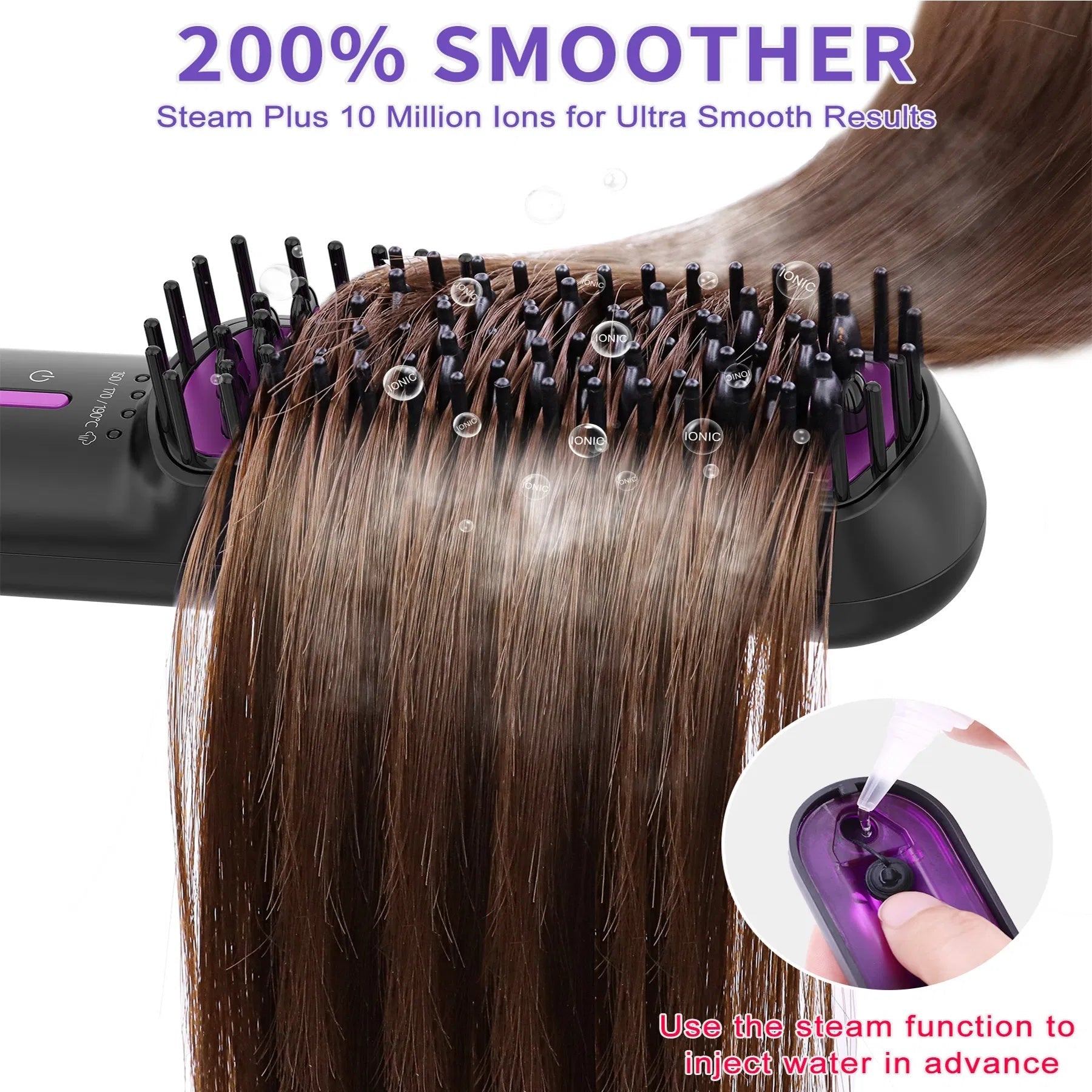SteamSilk Pro™ Steam Hair Straightening Brush