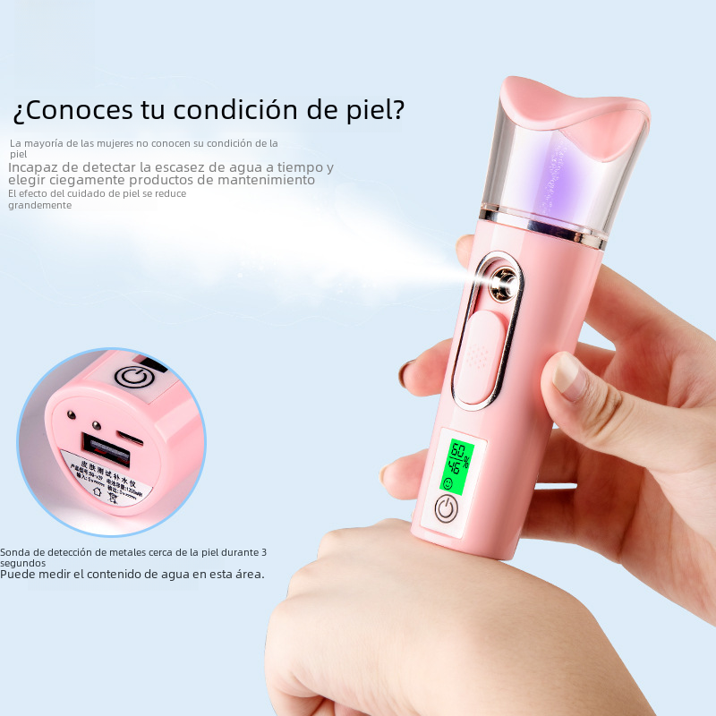 Portable Beauty Device with Skin Hydration Mist
