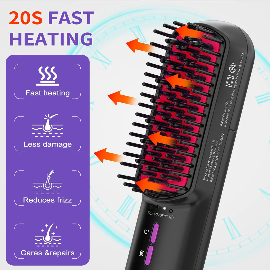 SteamSilk Pro™ Steam Hair Straightening Brush